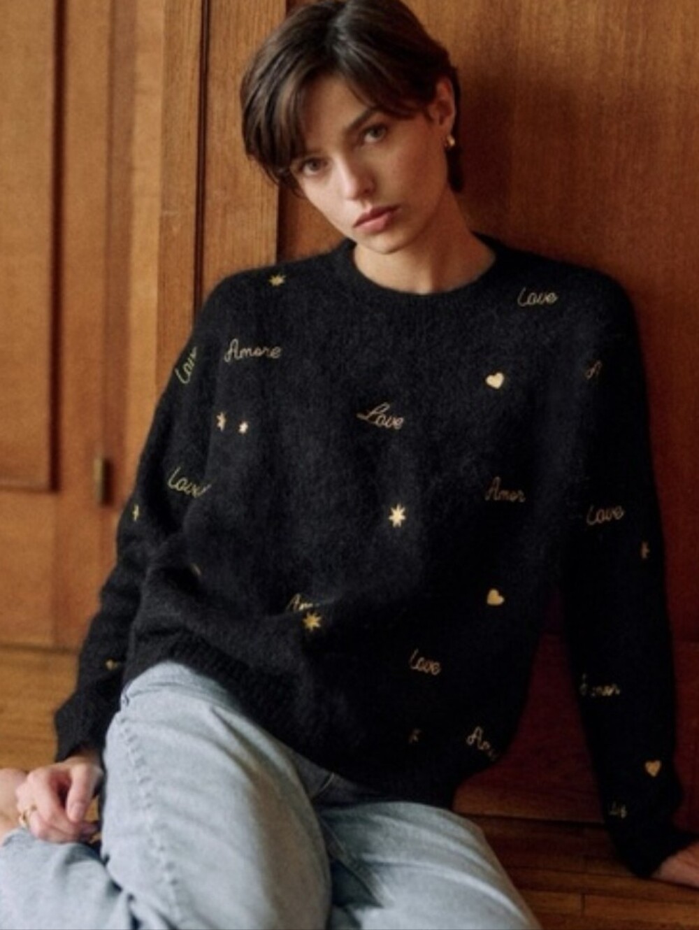 Sezane Hope Jumper Black Small NWOT